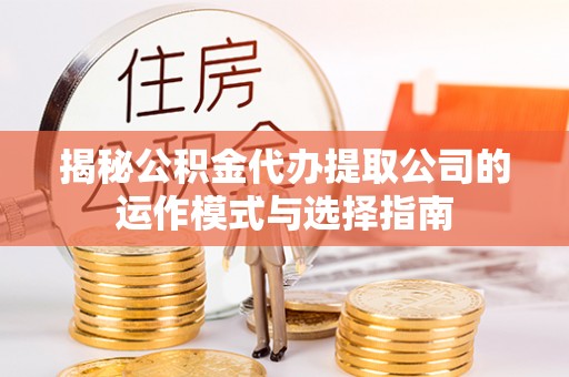 巢湖揭秘公积金代办提取公司的运作模式与选择指南